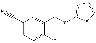 4-fluoro-3-[(1,3,4-thiadiazol-2-ylsulfanyl)methyl]benzonitrile 结构式