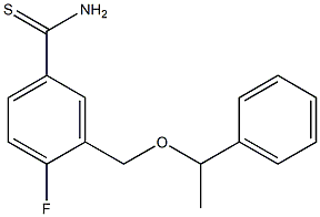 4-fluoro-3-[(1-phenylethoxy)methyl]benzenecarbothioamide Structure