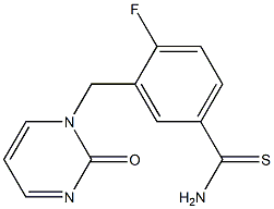 4-fluoro-3-[(2-oxopyrimidin-1(2H)-yl)methyl]benzenecarbothioamide,,结构式