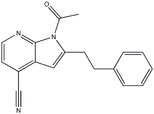 1H-Pyrrolo[2,3-b]pyridine-4-carbonitrile,  1-acetyl-2-(2-phenylethyl)- Struktur