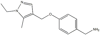 Benzenemethanamine,  4-[(1-ethyl-5-methyl-1H-pyrazol-4-yl)methoxy]-,,结构式