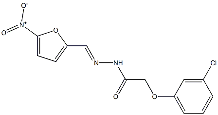 2-(3-chlorophenoxy)-N'-({5-nitro-2-furyl}methylene)acetohydrazide,,结构式