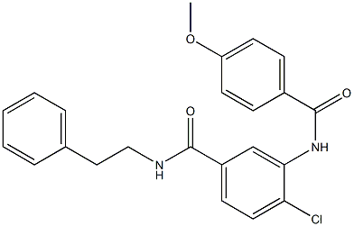 4-chloro-3-[(4-methoxybenzoyl)amino]-N-(2-phenylethyl)benzamide 结构式