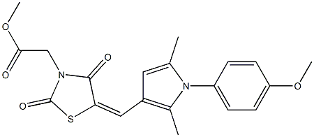 methyl (5-{[1-(4-methoxyphenyl)-2,5-dimethyl-1H-pyrrol-3-yl]methylene}-2,4-dioxo-1,3-thiazolidin-3-yl)acetate Structure