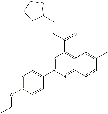 2-(4-ethoxyphenyl)-6-methyl-N-(tetrahydro-2-furanylmethyl)-4-quinolinecarboxamide Structure