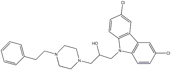 1-(3,6-dichloro-9H-carbazol-9-yl)-3-[4-(2-phenylethyl)-1-piperazinyl]-2-propanol Structure