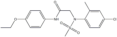 2-[4-chloro-2-methyl(methylsulfonyl)anilino]-N-(4-ethoxyphenyl)acetamide,,结构式