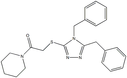 4,5-dibenzyl-4H-1,2,4-triazol-3-yl 2-oxo-2-(1-piperidinyl)ethyl sulfide Structure