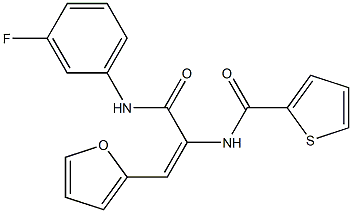 N-[1-[(3-fluoroanilino)carbonyl]-2-(2-furyl)vinyl]-2-thiophenecarboxamide Structure