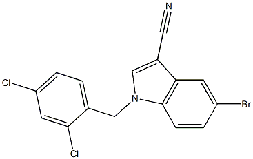 5-bromo-1-(2,4-dichlorobenzyl)-1H-indole-3-carbonitrile,,结构式