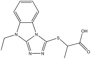 2-[(9-ethyl-9H-[1,2,4]triazolo[4,3-a]benzimidazol-3-yl)sulfanyl]propanoic acid 结构式