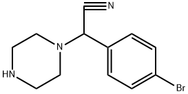 2-(4-bromophenyl)-2-(piperazin-1-yl)acetonitrile Struktur