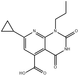 7-环丙基-2,4-二氧-1-丙基-1H,2H,3H,4H-吡啶并[2,3-D]嘧啶-5-羧酸, 1000932-48-8, 结构式