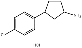 3-(4-氯苯基)环戊烷-1-胺盐酸, 100129-34-8, 结构式