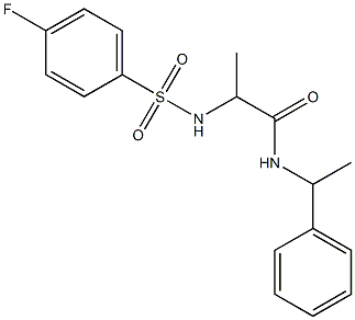 2-{[(4-fluorophenyl)sulfonyl]amino}-N-(1-phenylethyl)propanamide Structure