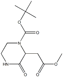 tert-butyl 2-(2-methoxy-2-oxoethyl)-3-oxo-1-piperazinecarboxylate,1008472-97-6,结构式