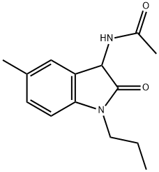 Acetamide,  N-(2,3-dihydro-5-methyl-2-oxo-1-propyl-1H-indol-3-yl)- 结构式