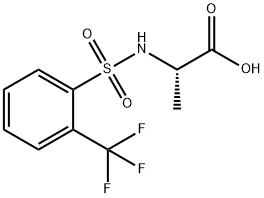 2-[2-(三氟甲基)苯磺酰氨基]丙酸,1008938-50-8,结构式
