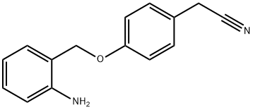 2-{4-[(2-aminophenyl)methoxy]phenyl}acetonitrile Struktur