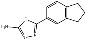 5-(2,3-dihydro-1H-inden-5-yl)-1,3,4-oxadiazol-2-amine 化学構造式