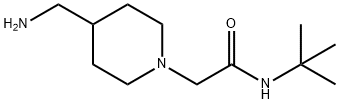 2-[4-(氨基甲基)哌啶-1-基]-N-叔丁基乙酰胺,1019340-98-7,结构式