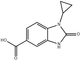 1-cyclopropyl-2-oxo-2,3-dihydro-1H-1,3-benzodiazole-5-carboxylic acid 化学構造式
