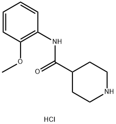 N-(2-甲氧基苯基)哌啶-4-甲酰胺盐酸盐, 1019851-99-0, 结构式