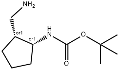 tert-butyl N-[(1R,2R)-2-(aminomethyl)cyclopentyl]carbamate Structure