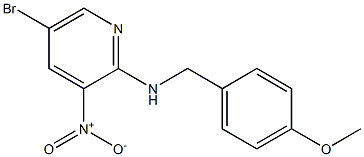 5-Bromo-N-(4-methoxybenzyl)-3-nitropyridin-2-amine 化学構造式
