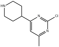2-Chloro-4-methyl-6-piperidin-4-yl-pyrimidine 化学構造式
