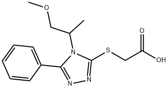 2-{[4-(1-methoxypropan-2-yl)-5-phenyl-4H-1,2,4-triazol-3-yl]sulfanyl}acetic acid Struktur