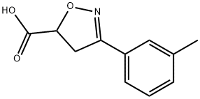 3-(3-methylphenyl)-4,5-dihydro-1,2-oxazole-5-carboxylic acid 结构式