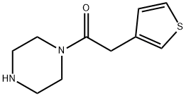 1-(piperazin-1-yl)-2-(thiophen-3-yl)ethan-1-one 化学構造式