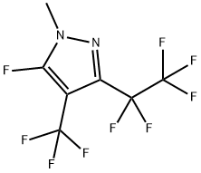 5-Fluoro-1-methyl-3-pentafluoroethyl-4-trifluoromethyl-1H-pyrazole 化学構造式