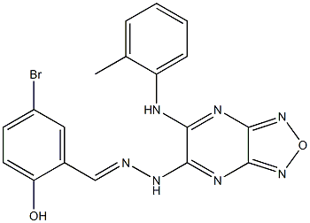 5-bromo-2-hydroxybenzaldehyde {6-[(2-methylphenyl)amino][1,2,5]oxadiazolo[3,4-b]pyrazin-5-yl}hydrazone Structure