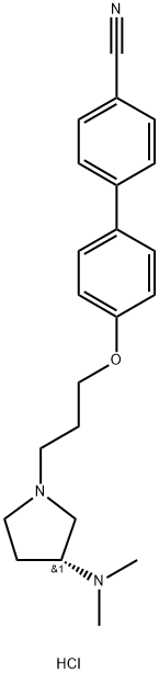 4'-[3-[(3R)-3-(Dimethylamino)-1-pyrrolidinyl]propoxy]-[1,1'-biphenyl]-4-carbonitrile dihydrochloride Structure