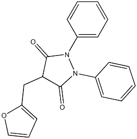 4-Furfuryl-1,2-diphenyl-3,5-pyrazolidinedione Structure