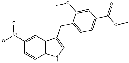 3-(2-methoxy-4-methoxycarboxybenzyl)-5-nitroindole 结构式