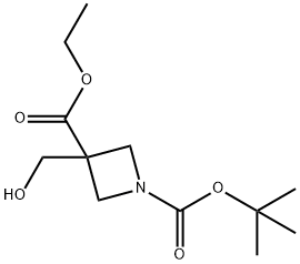 1-tert-butyl 3-ethyl 3-(hydroxymethyl)azetidine-1,3-dicarboxylate Struktur