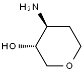 TRANS-4-アミノテトラヒドロ-2H-ピラン-3-オール塩酸塩 化学構造式