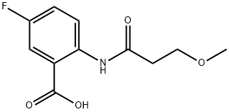 5-氟-2-(3-甲氧基丙酰胺基)苯甲酸, 1099091-63-0, 结构式