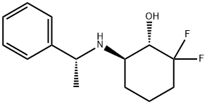 Cyclohexanol, 2,2-difluoro-6-[[(1R)-1-phenylethyl]amino]-, (1S,6R)- 化学構造式