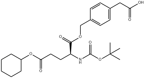 2-[4-({[(2S)-2-{[(tert-butoxy)carbonyl]amino}-5-(cyclohexyloxy)-5-oxopentanoyl]oxy}methyl)phenyl]acetic acid, 111623-13-3, 结构式