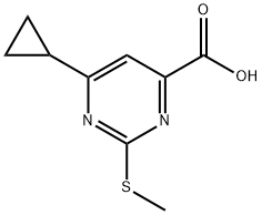 6-环丙基-2-(甲基硫烷基)嘧啶-4-羧酸,1118787-11-3,结构式