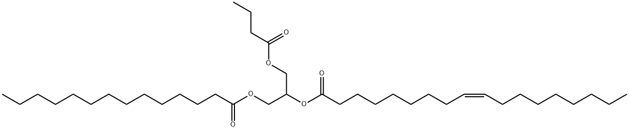 1-Myristoyl-2-Oleoyl-3-Butyryl-rac-glycerol Structure