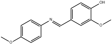 2-methoxy-4-{[(4-methoxyphenyl)imino]methyl}phenol Struktur