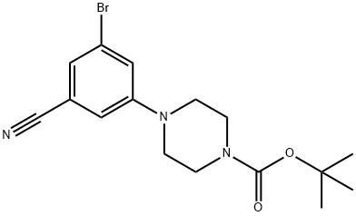 tert-butyl 4-(3-bromo-5-cyanophenyl)piperazine-1-carboxylate 化学構造式