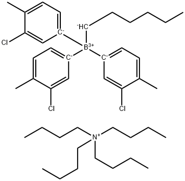 三(3-氯-4-甲基苯基)己基硼酸四丁基铵, 1147315-11-4, 结构式