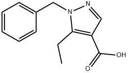 1-benzyl-5-ethyl-1H-pyrazole-4-carboxylic acid, 1152497-13-6, 结构式