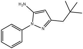 3-(2,2-dimethylpropyl)-1-phenyl-1H-pyrazol-5-amine 化学構造式